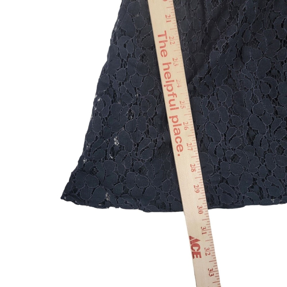 Speechless Black Lace Sleeveless Mini Dress Sz 5 keyhole back faux leather trim - Picture 15 of 16